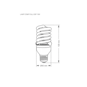 Lamp Comp Elet Taschibra T2 Full Esp 15w 127v 6400k - Imagem 3