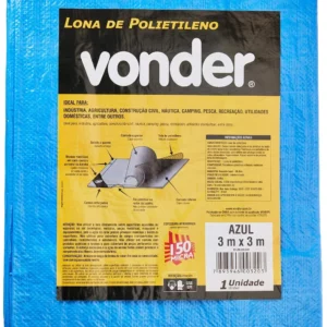 Lona de Polietileno Azul 3 M X 3 M, Vonder Vdo2248 - Imagem 1