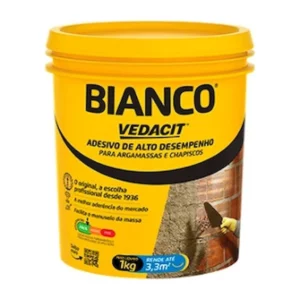 Adesivo Bianco Argamassa e Chapisco, Branco, 1 L, Vedacit - Imagem 1