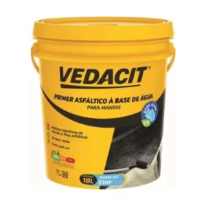 Primer para Manta Asfáltica Base de água, Preto, 18 L, Vedacit - Imagem 1