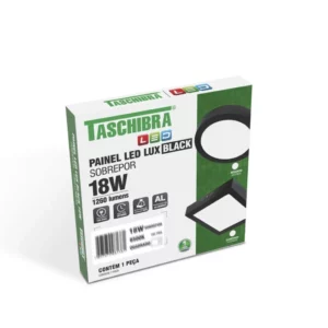 Painel Led 18w Lux Quadrado Sobrepor Preto 6500k - Imagem 7