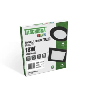 Painel Led 24w Lux Quadrado Embutir Preto 6500k - Imagem 7