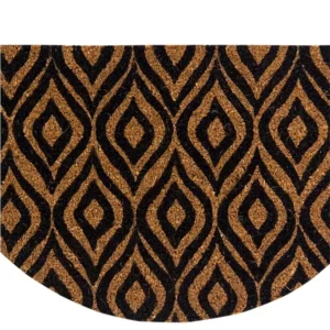 Capacho Fibra de Coco Meia Lua 60x33cm Geométrico Preto - Imagem 3