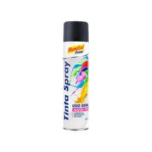 Tinta Spray Preto Fosco 400ml Mundial Prime