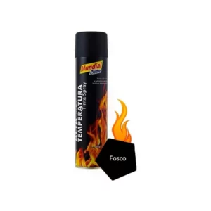 Tinta Spray Preto Fosco Alta Temperatura 400ml Até 600º Mundial Prime