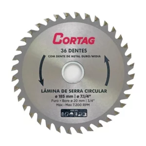 Disco para Serra Circular ø 185mm com 36 Dentes - Cortag - Imagem 1