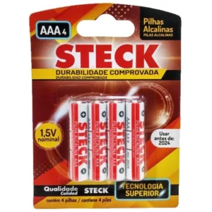 Pilha Steck Alcalina Aaa 4 Peças Blister - Imagem 1