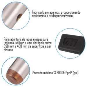 Bico Leque 417 Abertura de 20 Cm a 25 Cm Espessura 043 Mm para Mpa 120 Vonder - Imagem 3