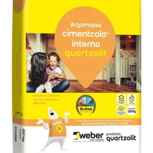 Argamassa Cimentcola Interno Cinza 20kg Tipo Aci Embalagem Papel - Quartzolit - Imagem 1