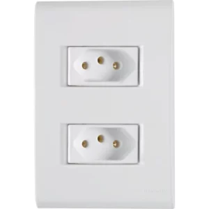 Conjunto 4 X 2 com 2 Tomadas 2p+t 20a 250v Liz Branco - Tramontina - Imagem 1