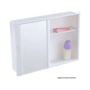 Armario Banheiro Astra 28.4 X 40.8 X 9.5 Branco C/porta de Correr A21 - Imagem 5