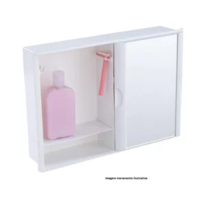 Armario Banheiro Astra 28.4 X 40.8 X 9.5 Branco C/porta de Correr A21 - Imagem 6