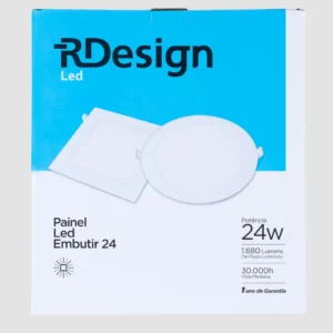 Rdesing Painel Led Quad Emb 3000k Am 24w 30x30 Qde24-3 - Imagem 3