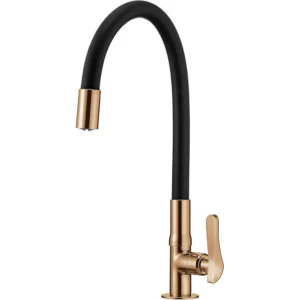 Torneira de Cozinha Mesa Bica Flexível 1177 Rg27 Lorenflex Rose Gold Lorenzetti