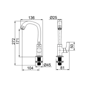 Torneira Banheiro Mesa Lorenzetti Fitt Abs Preta 1/4 Volta - Imagem 6