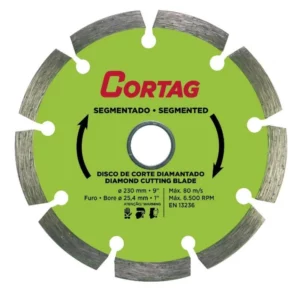 Disco de Corte Diamantado e Segmentado 230mm - Cortag - Imagem 1