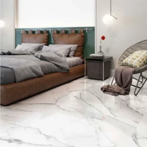 Porcelanato Polido Brilhante Retificado Calacatta Branco Marmorizado 72x72cm - Imagem 4