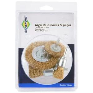 Escova Aço Jogo 5 Peças Blister Ref 7270 - Brasfort