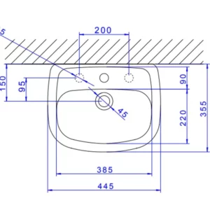 Lavatório Aspen Branco 355 X 445 X 150mm