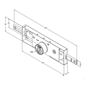 Fechadura para Porta de Aço de Enrolar 201 Grafite - Stam - Imagem 3