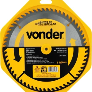Lâmina de Serra Circular com Dentes de Metal Duro/videa, 250 X 30 Mm, 60 Dentes, Vonder Vdo1876 - Imagem 4