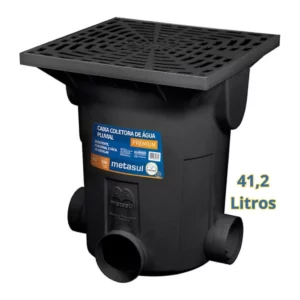 Caixa Coletora de água Pluvial 41,2 Litros Grande Premium Preta - Imagem 3