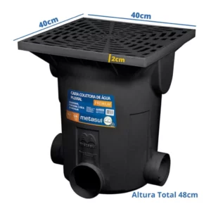 Caixa Coletora de água Pluvial 41,2 Litros Grande Premium Preta - Imagem 4