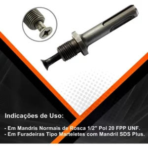 Adaptador P/sds-plus Mandril 1/2 Fertak - Imagem 3