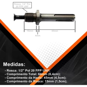 Adaptador P/sds-plus Mandril 1/2 Fertak - Imagem 6