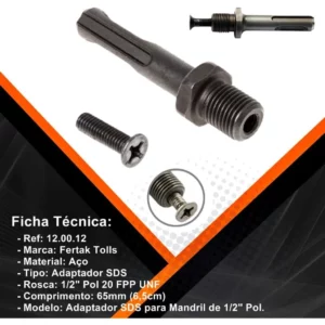 Adaptador P/sds-plus Mandril 1/2 Fertak - Imagem 7