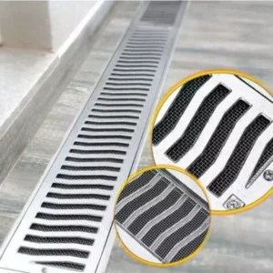 Grelha Retangular em Alumínio Martelada com Coletor e Tela Elegance 10x50cm Cromada - Imagem 4