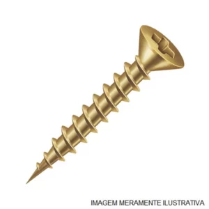 Parafuso Chipboard Cabeça Chata Phillips Rosca Parcial Bicromatizado 6 X 40mm C/200 Unidades - Ciser - Imagem 1