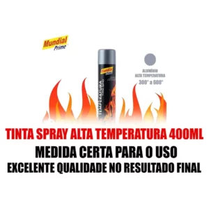 Tinta Spray para Alta Temperatura Aluminio 400ml Mundial Prime - Imagem 3