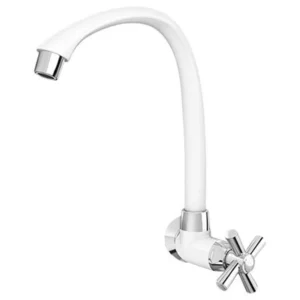 Torneira para Cozinha Parede Bica Alta Móvel Cross Branca 1/2" - Imagem 1