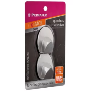 Gancho Inox com Adesivo Primafer Redondo 1,0kg Blister 2592