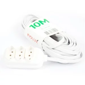 Extensão Bipolar com 3 Tomadas 10 Metros Branca - Imagem 4
