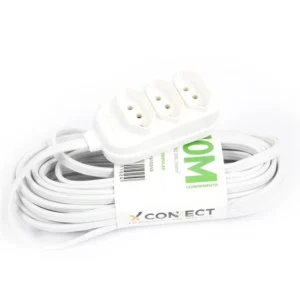 Extensão Bipolar com 3 Tomadas 10 Metros Branca - Imagem 6