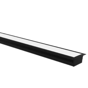 Perfil Led Taschibra Zenith 62 Embutir 25x62x2000mm Preto Fosco