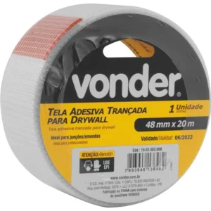 Vonder, Tela Adesiva Trançada para Drywall 48 Mm X 20 M. - Imagem 3