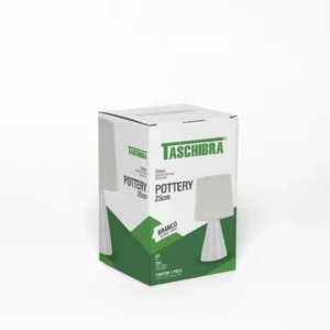 Abajur de Cerâmica Pottery E27 Branco 25cm - Imagem 3