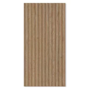 Porcelanato Acetinado Retificado Up Ripado Feijó Marrom 56x113cm