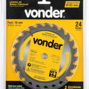 Lâmina de Serra Circular com Dentes de Metal Duro/videa, 185 X 16 Mm, 24 Dentes, Vonder Vdo1801 - Imagem 3