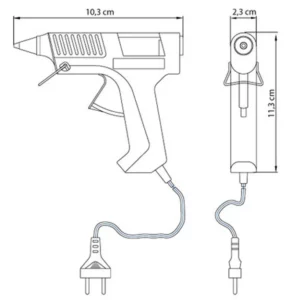 Pistola Elétrica para Cola Quente 12w Bivolt Preta e Amarela - Imagem 3