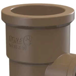 Tê de Redução 90° Soldável 25x20mm Marrom - Imagem 2