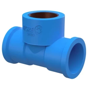 Tê 90° Soldável com Bucha de Latão 1/2''x25mm Azul - Imagem 1