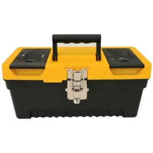 Caixa de Ferramentas 13'' com Fecho de Metal Master Preta e Amarela
