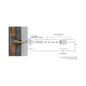 Prolongador para Registro Padrão Deca Abs 40mm - Imagem 2