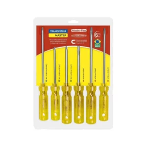 Jogo de Chaves de Fenda Tramontina Masterplus em Aço Cromo Vanádio 6 Peças