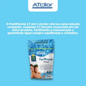 Atcllor, Tratamento de Choque para Piscina, 17 em 1, Teor de Ativo 85,00%, Pó, 4,1 Kg, Azul - Imagem 5