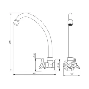 Torneira Cozinha Parede Bica Móvel Lorenway 1168 C30, Lorenzetti, 7011198, Cromado - Imagem 3